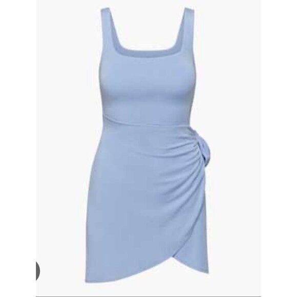 Wilfred Saturn Mini Wrap Dress Women Small Light Blue Preppy Contemporary - Picture 1 of 11
